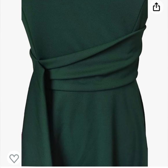 Womens Elegance Audrey Hepburn Style green 3/4 Ruffle Sleeve Swing A-line Dress - Picture 2 of 7